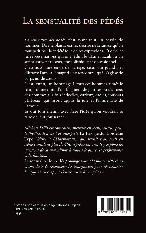 Quatrième de couverture de « La sensualité des pédés : ou La peau grande ouverte »