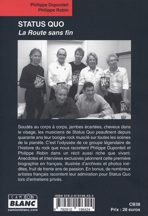 Quatrième de couverture de « STATUS QUO LA ROUTE SANS FIN »