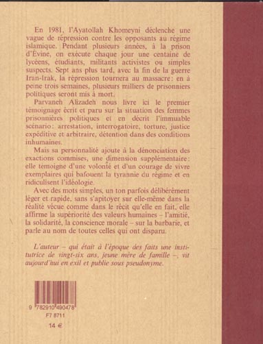 Quatrième de couverture de « MEMOIRES DE PRISON »