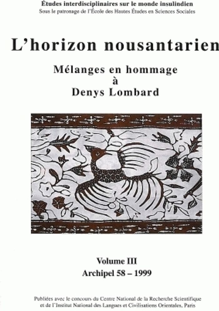 Couverture du livre « ARCHIPEL, N 58/1999. L'HORIZON NOUSANTARIEN » de Xxx, librairie Les Contes Infusés à Corte