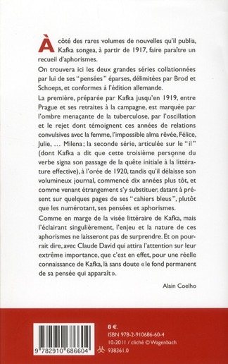 Quatrième de couverture de « Aphorismes »
