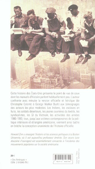 Quatrième de couverture de « UNE HISTOIRE POPULAIRE DES ETATS-UNIS - DE 1492 A NOS JOURS »