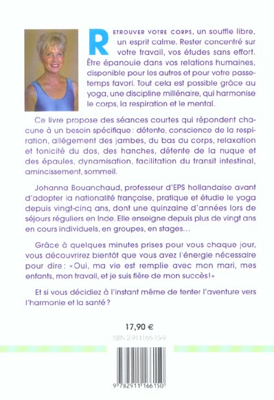 Quatrième de couverture de « HARMONIE ET SANTE PAR LE YOGA »