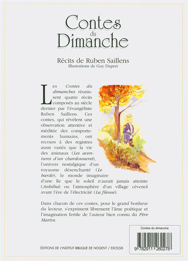 Quatrième de couverture de « CONTES DU DIMANCHE. - RECITS DE RUBEN SAILLENS »