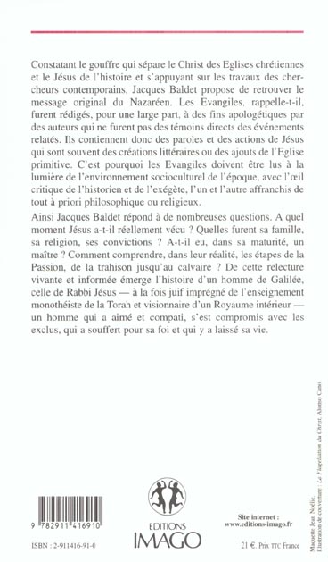 Quatrième de couverture de « HISTOIRE DE RABBI JESUS »