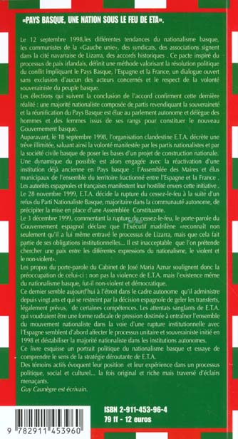Quatrième de couverture de « PAYS BASQUE NATSOUS FEU ETA »