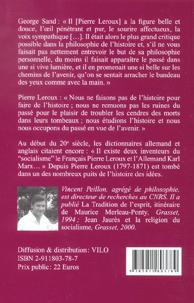Quatrième de couverture de « PIERRE LEROUX ET LE SOCIALISME REPUBLICAIN »