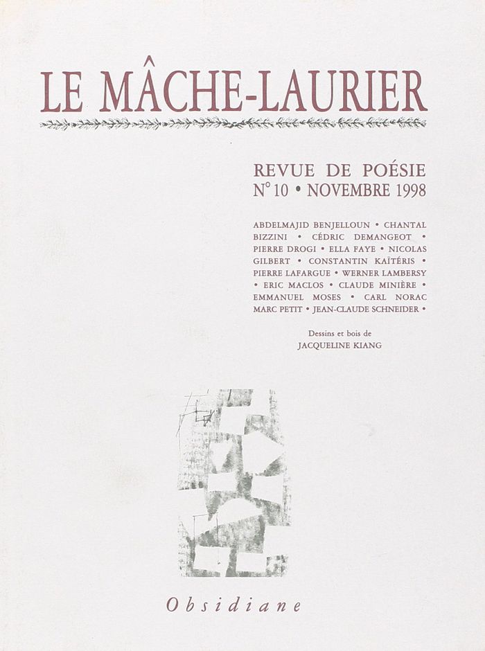 Couverture du livre « MACHE-LAURIER N 10 / NOVEMBRE 98 », librairie Les Contes Infusés à Corte