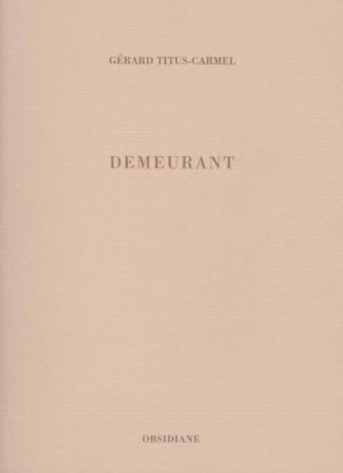 Couverture du livre « DEMEURANT », librairie Les Contes Infusés à Corte