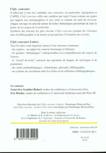 Quatrième de couverture de « AUTOUR DU FILS NATUREL ET DU REVE DE D'ALEMBERT DE DIDEROT »