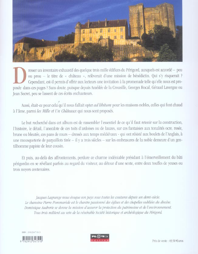 Quatrième de couverture de « LE PERIGORD DES MILLE ET UN CHATEAUX »