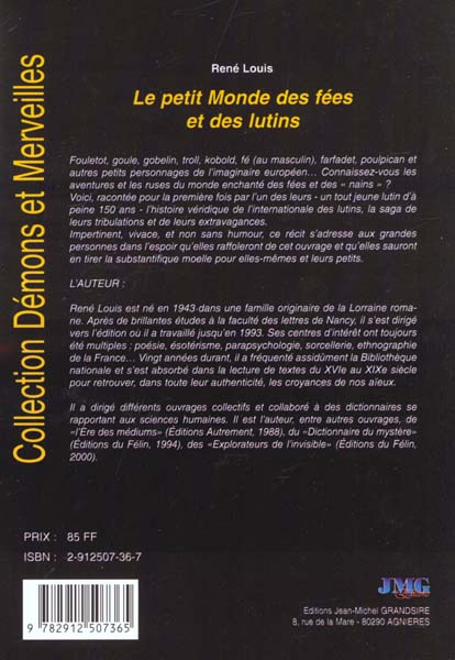 Quatrième de couverture de « LE PETIT MONDE DES FEES ET DES LUTINS »