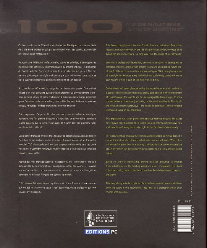 Quatrième de couverture de « 100 ANS DE NAUTISME »