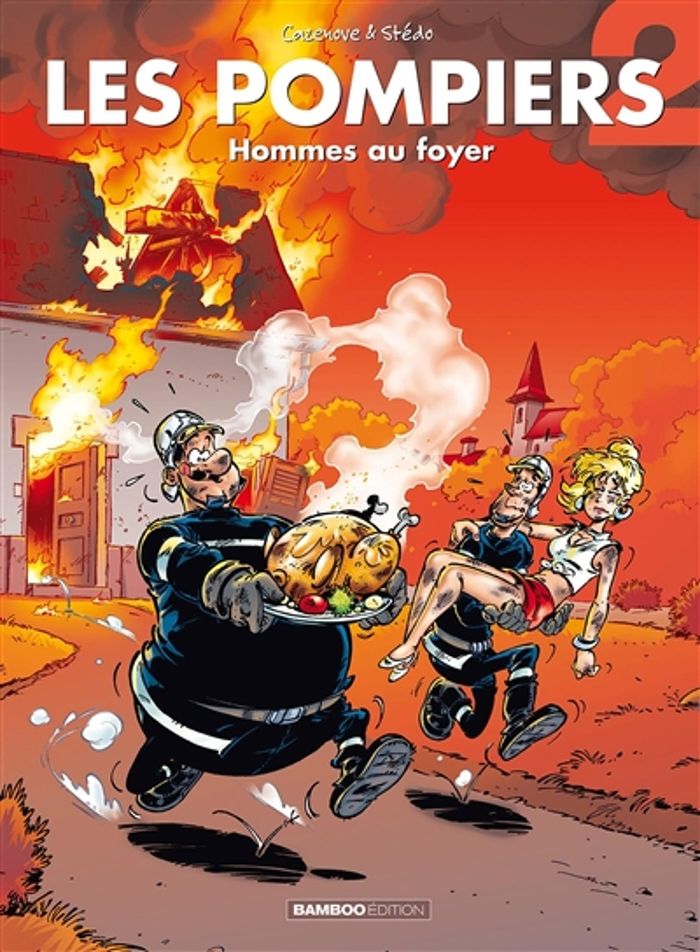 Couverture du livre « POMPIERS (LES) - LES POMPIERS - TOME 02 - HOMMES AU FOYER » de Stedo/cazenove, librairie Les Contes Infusés à Corte