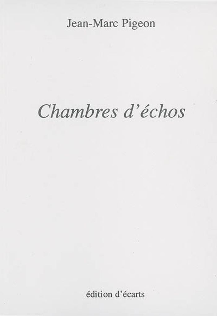 Couverture du livre « CHAMBRES D'ECHOS » de Jean-Marc Pigeon, librairie Les Contes Infusés à Corte
