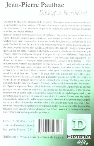Quatrième de couverture de « DIALOGUE NORD-SUD - VOYAGE EN INTERCULTURALITE »