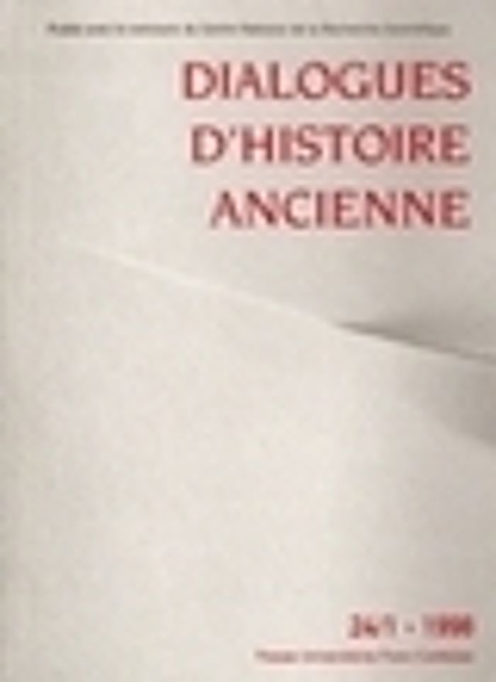 Couverture du livre « DIALOGUES D'HISTOIRE ANCIENNE, N 24-1/1998 » de Antonio Gonzales, librairie Les Contes Infusés à Corte