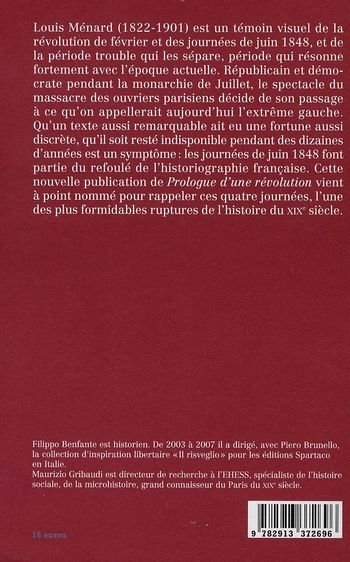 Quatrième de couverture de « PROLOGUE D'UNE REVOLUTION - FEVRIER-JUIN 1848 »
