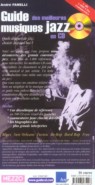 Quatrième de couverture de « GUIDE DES MEILLEURES MUSIQUES JAZZ EN CD »