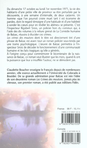Quatrième de couverture de « LES CRIMES DES MOUTONS »