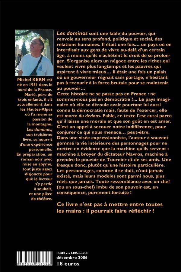 Quatrième de couverture de « LES DOMINOS - LA ROUE DES POUVOIRS »