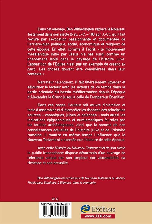Quatrième de couverture de « HISTOIRE DU NOUVEAU TESTAMENT ET DE SON SIECLE »