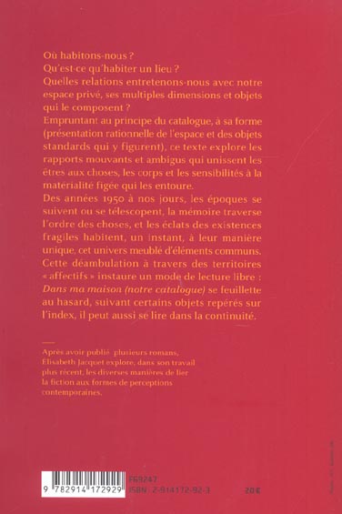 Quatrième de couverture de « DANS MA MAISON »