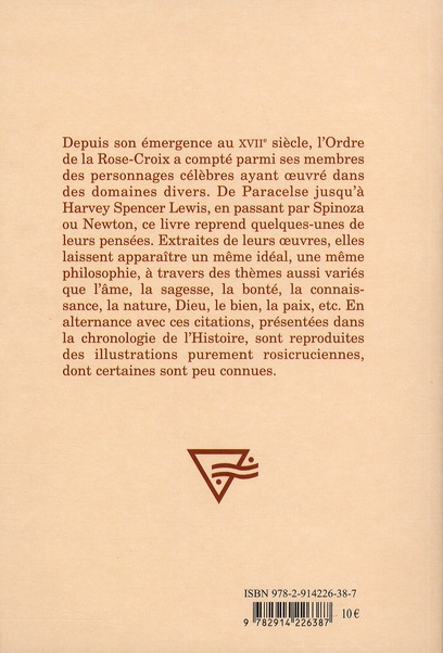 Quatrième de couverture de « PENSEES DE ROSE-CROIX »