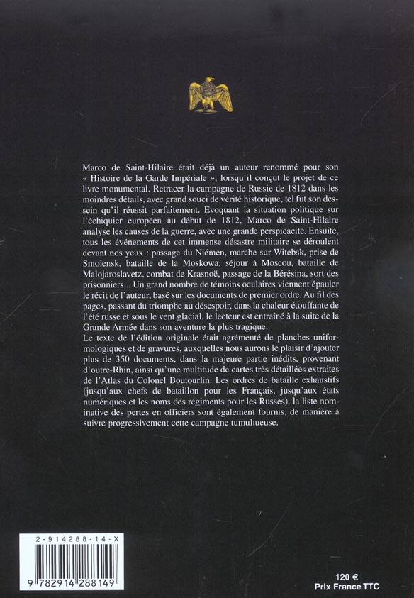 Quatrième de couverture de « NAPOLEON EN RUSSIE - LA CAMPAGNE DE 1812 »