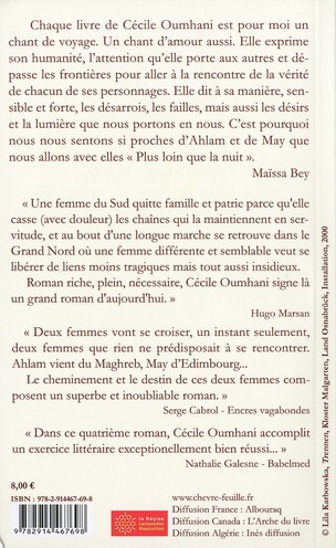 Quatrième de couverture de « PLUS LOIN QUE LA NUIT »