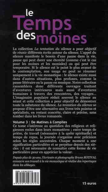Quatrième de couverture de « TEMPS DES MOINES LE DE MAT »