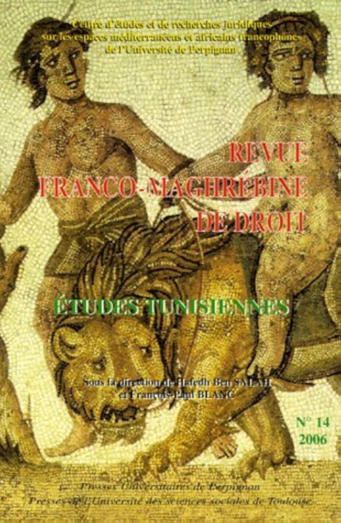 Couverture du livre « REVUE FRANCO-MAGHREBINE DE DROIT, N 14/2006. ETUDES TUNISIENNES » de Ben Salah Hafedh, B, librairie Les Contes Infusés à Corte