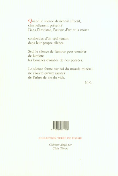 Quatrième de couverture de « L'ARBRE DE VIE DU VIDE »