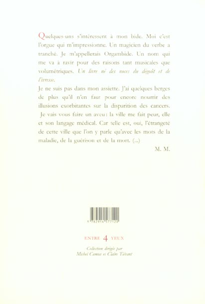 Quatrième de couverture de « ORGAMBIDE »