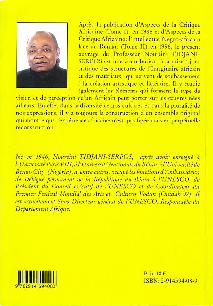 Quatrième de couverture de « ARCHEOLOGIE DU SAVOIR NEGRO-AFRICAIN : CREATION ESTHETIQUE ET LITTERAIRE »