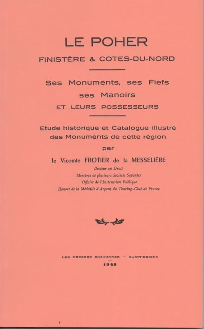 Couverture du livre « LE POHER FINISTERE ET COTE DU NORD » de Frotier De La Me Mr, librairie Les Contes Infusés à Corte