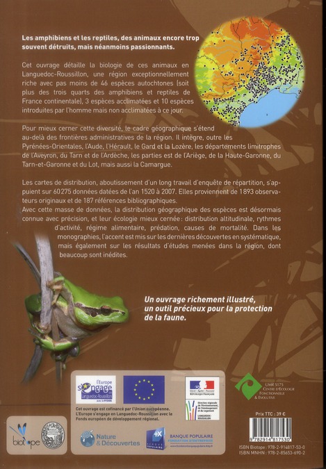 Quatrième de couverture de « LES AMPHIBIENS ET LES REPTILES DU LANGUEDOC-ROUSSILLON ET REGIONS LIMITROPHES. A »