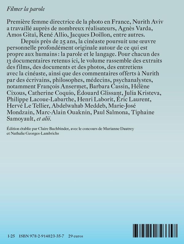 Quatrième de couverture de « Filmer la parole »