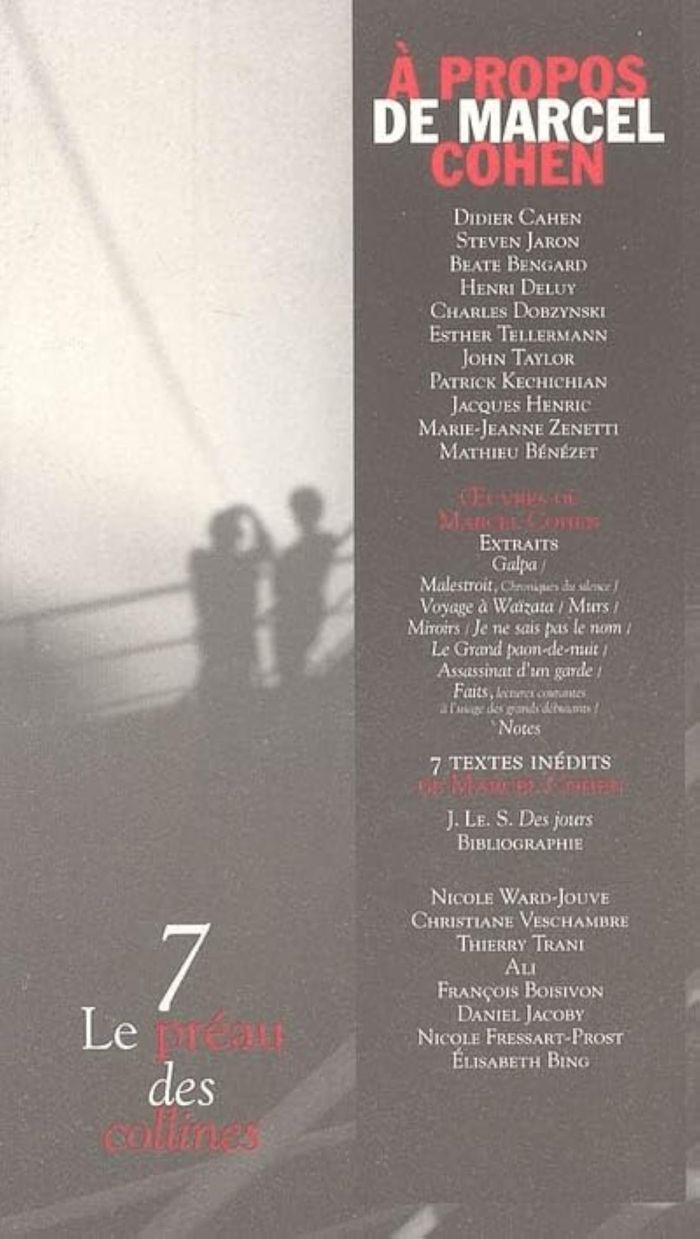 Couverture du livre « A PROPOS DE MARCEL COHEN, LE PREAU DES COLLINES N 7 », librairie Les Contes Infusés à Corte