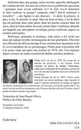 Quatrième de couverture de « LA GRANGE »