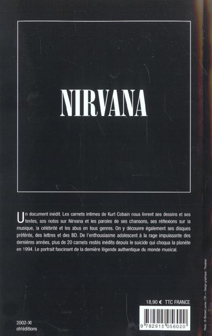 Quatrième de couverture de « LE JOURNAL DE KURT COBAIN »