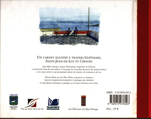 Quatrième de couverture de « CARNET ILLUSTRE, GUETHARY, SAINT-JEAN-DE-LUZ,CIBOURE »