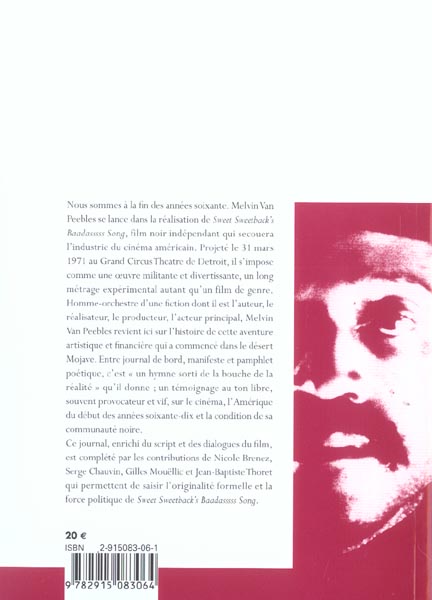Quatrième de couverture de « SWEET SWEETBACK'S BAADASSSSS SONG »