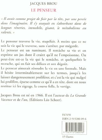 Quatrième de couverture de « PENSEUR (LE) »