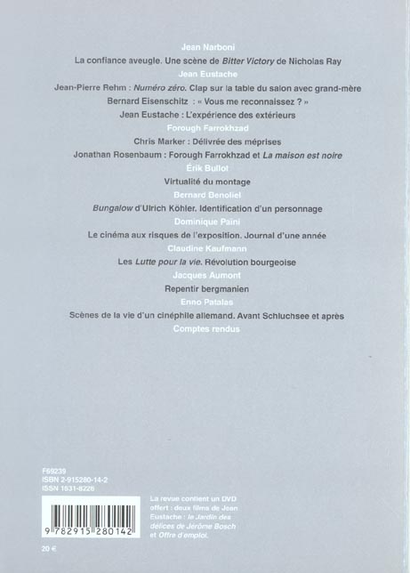 Quatrième de couverture de « CINEMA 06 (+DVD) »