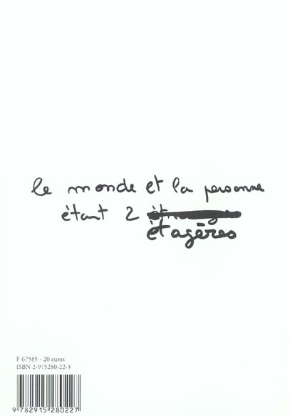 Quatrième de couverture de « RECREATIONS »