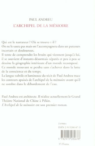 Quatrième de couverture de « L'ARCHIPEL DE LA MEMOIRE »