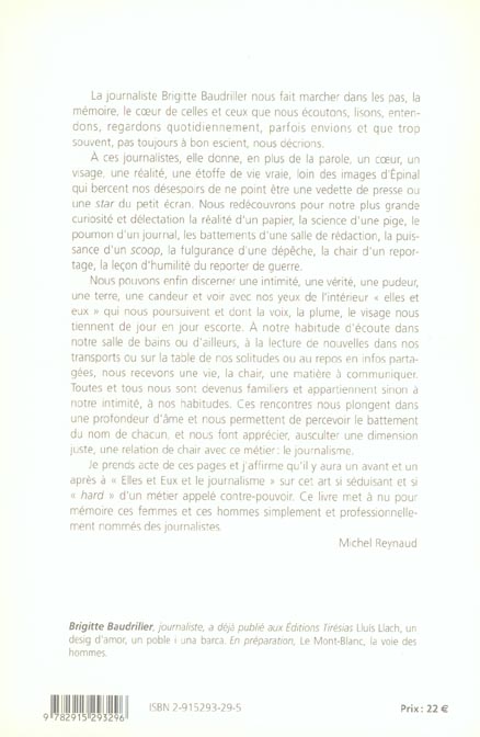 Quatrième de couverture de « ELLES ET EUX ET LE JOURNALISME »
