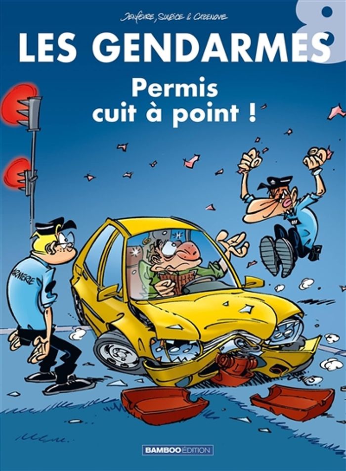 Couverture du livre « GENDARMES (LES) - LES GENDARMES - TOME 08 - PERMIS CUIT A POINTS ! » de Jenfevre/sulpice, librairie Les Contes Infusés à Corte