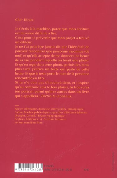 Quatrième de couverture de « PORTRAITS INCONNUS »